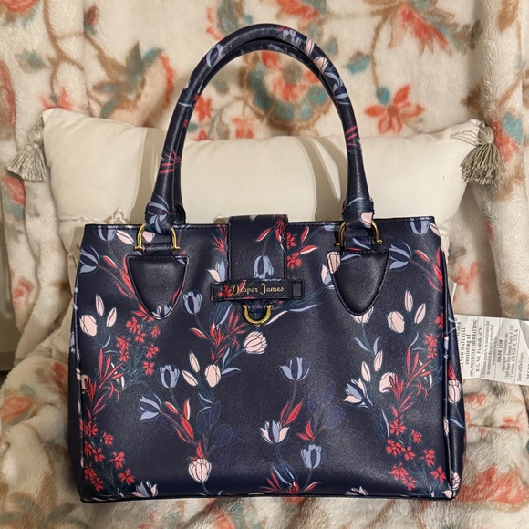 Navy Floral Satchel Deaper James bag - Picture 1 of 4